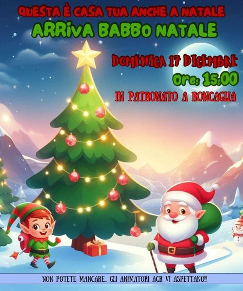 BABBO NATALE  TORNA a RONCAGLIA